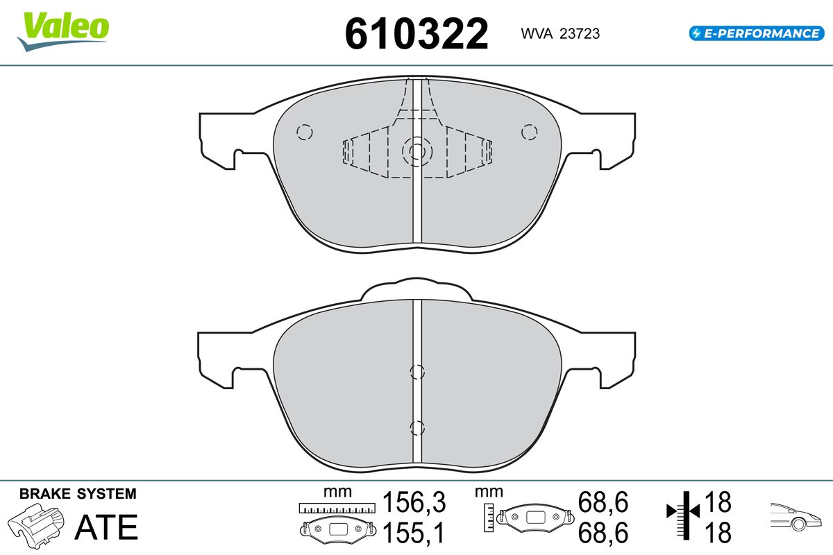 VALEO Fékbetét, mind 610322_VALEO